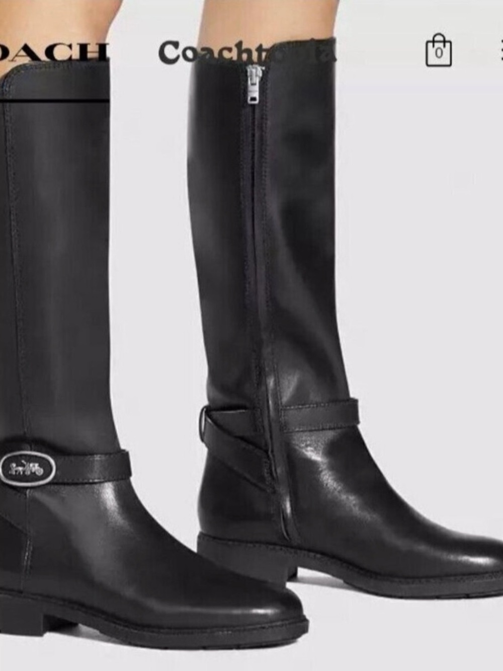 Coach Black Leather Over-the-Knee Riding Boots - Picture 14 of 16
